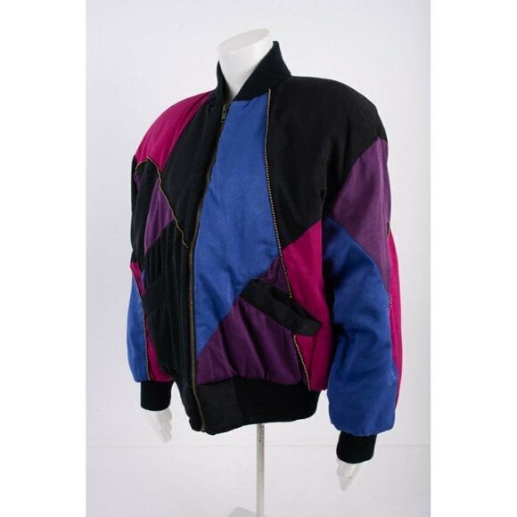 Vintage 80s Womens Bomber Jacket Mulberry Street M - Picture 2 of 6